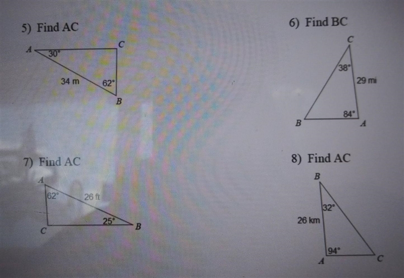 Part 2. Laws of sines. Please show work​. Round answer to the nearest tenth.-example-1