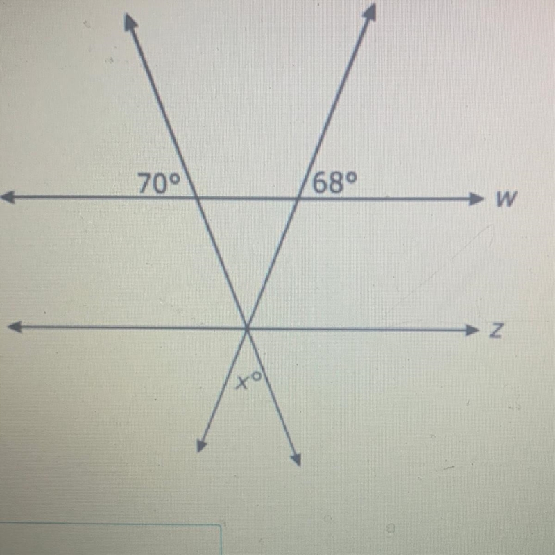 In the figure below, lines w and z are parallel. What is the value of x-example-1