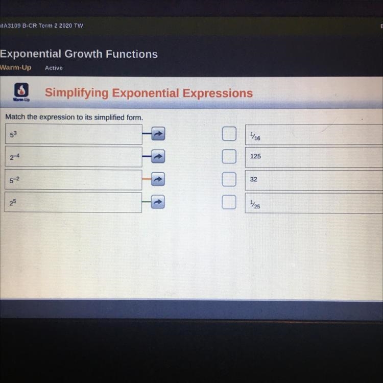 Match the expression to its simplified form-example-1