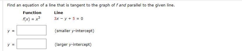 Find an equation of a line that is tangent to the graph of f and parallel to the given-example-1