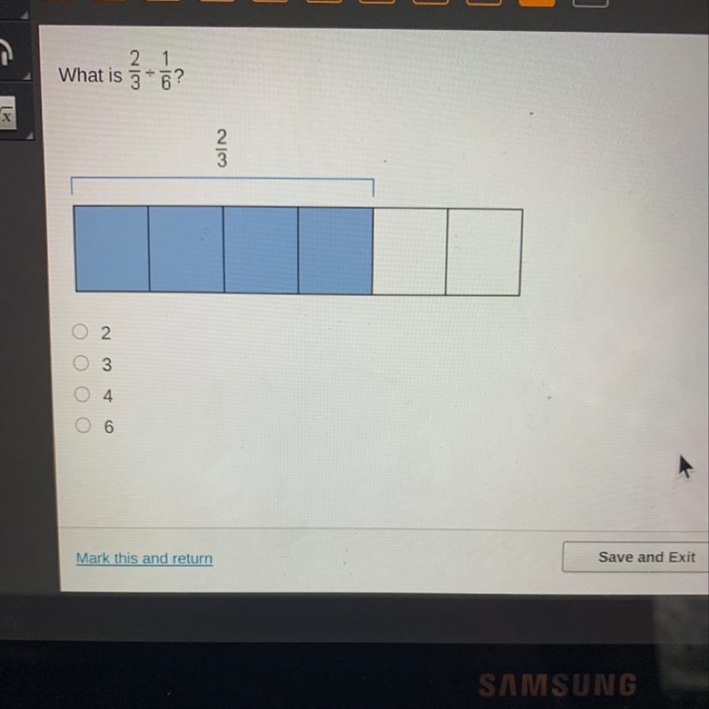 What is 2/3 divided 1/6 ?-example-1