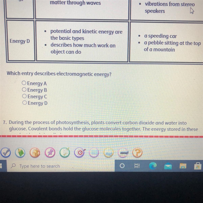 Which entry describes electromagnetic energy?-example-1