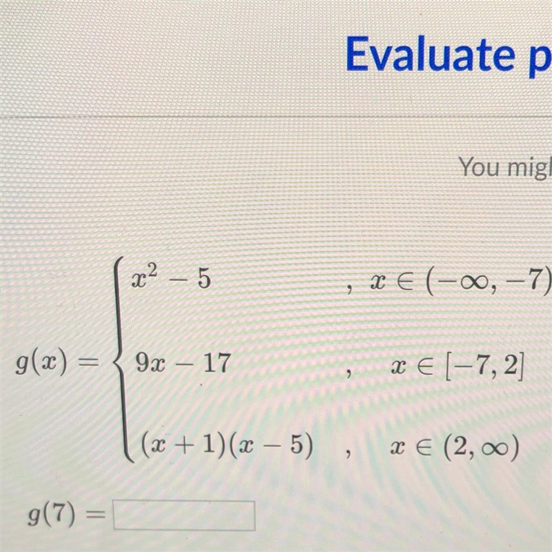 Evaluate piecewise functions-example-1