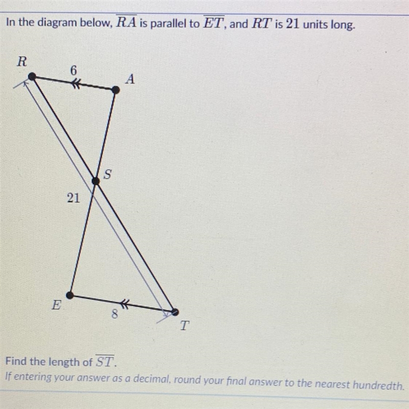 Find the length of ST-example-1