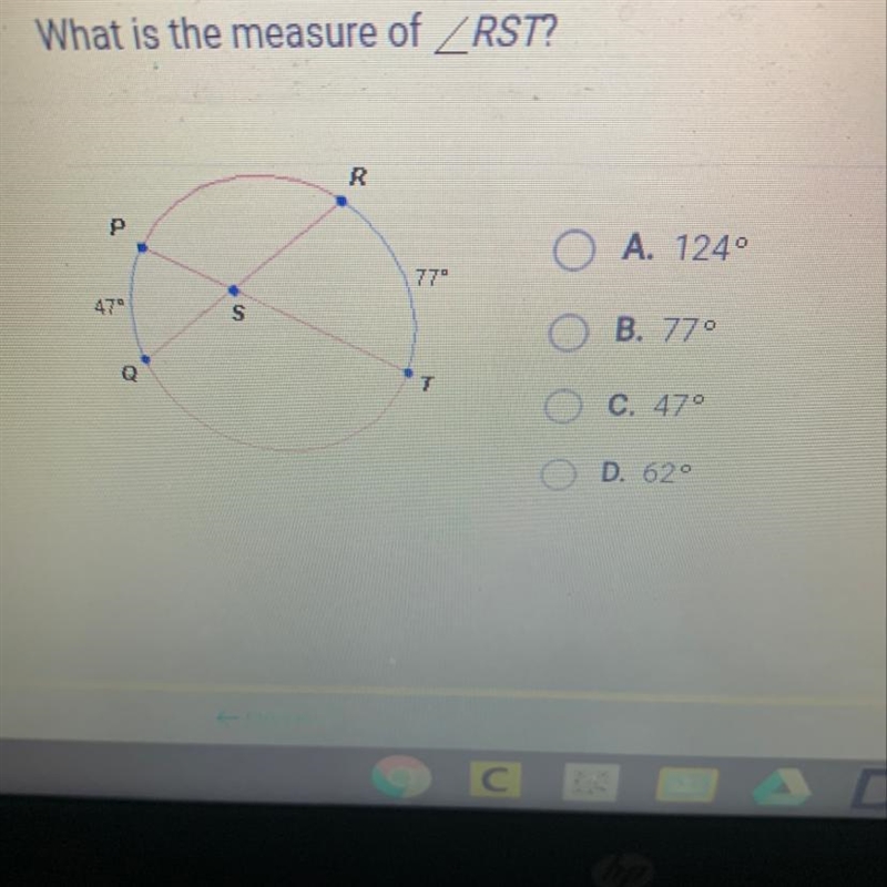 What is the measure of angle RST? Help!!-example-1