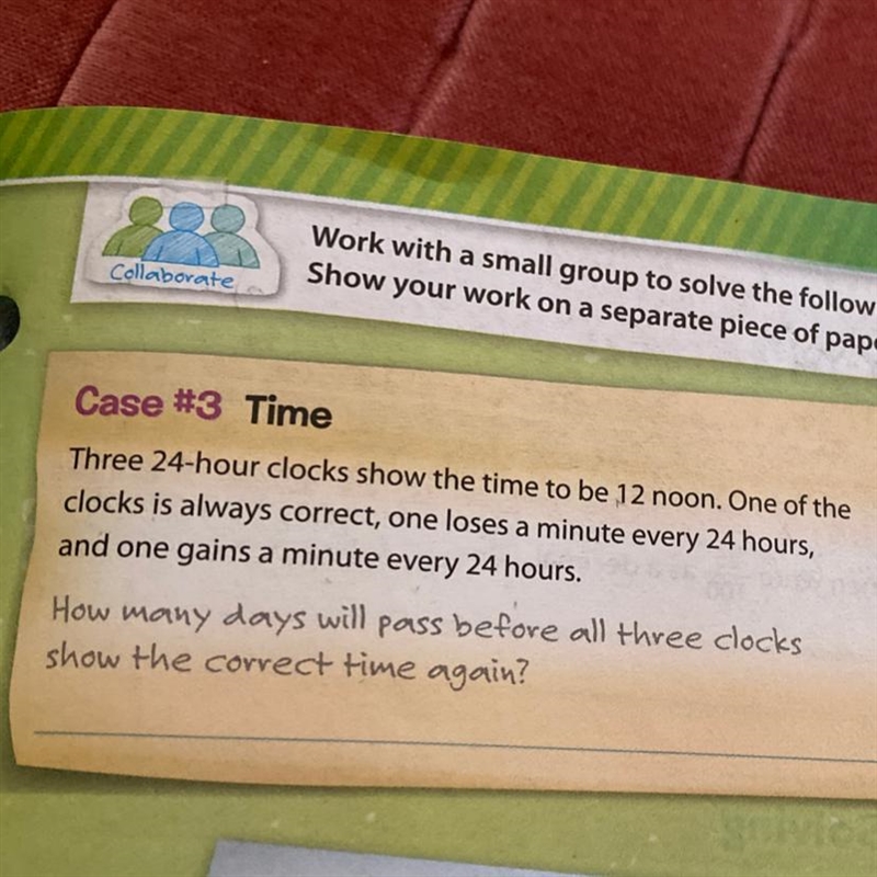 Three 24-hour clocks show the time to be 12 noon. One of the clocks is always correct-example-1