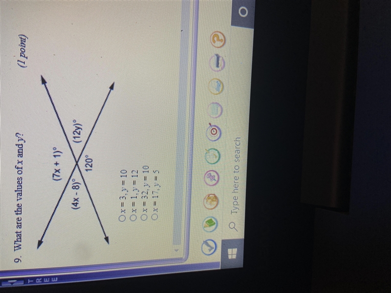 What are the values of x and y?-example-1