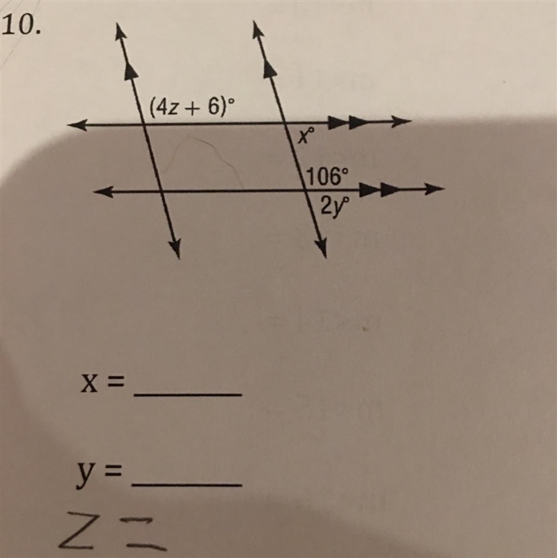 Find the value of each variable-example-1