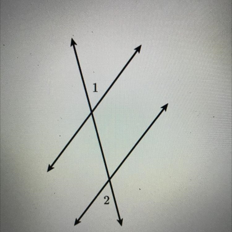 The two lines intersected by the transversal are parallel. If m/1 =(8x) and m/2= (10x-example-1