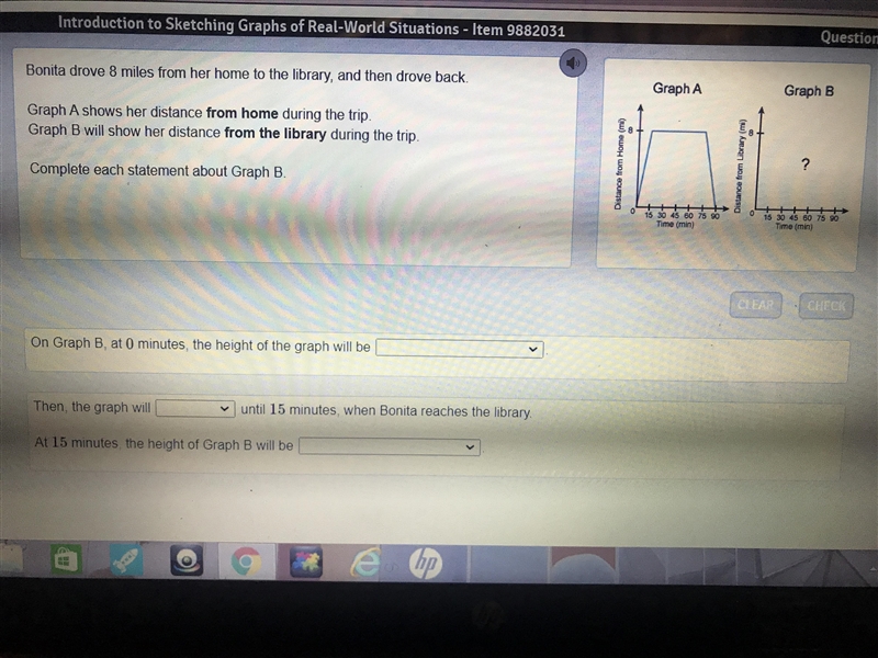 Bonita drove 8 miles from her home to the library, and then drove back. Graph A shows-example-1