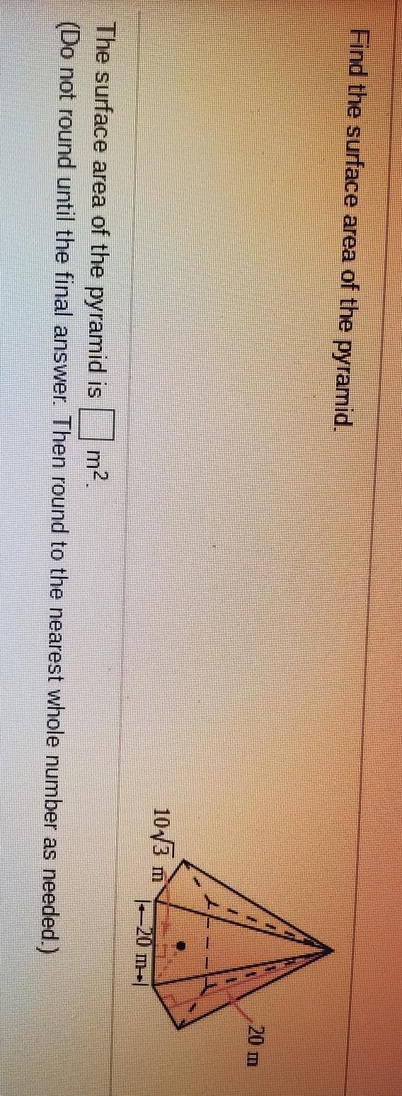 Find the surface area of the pyramid please help with this geometry problem!!!​-example-1