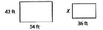 The rectangles below are similar in shape. How wide is the smaller rectangle?-example-1