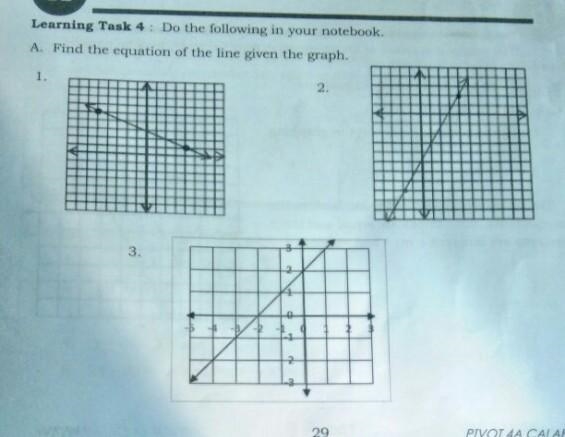 А Learning Task 4 : Do the following in your notebook. A. Find the equation of the-example-1