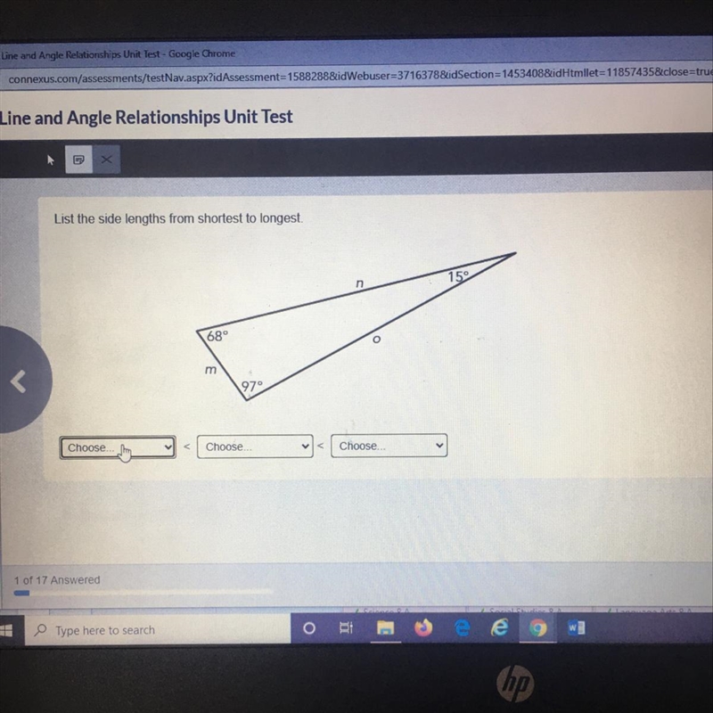 List the side lengths from shortest to longest-example-1