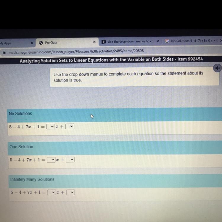 All drop down menus are 0-9 use drop down menus to complete each equation so the statement-example-1