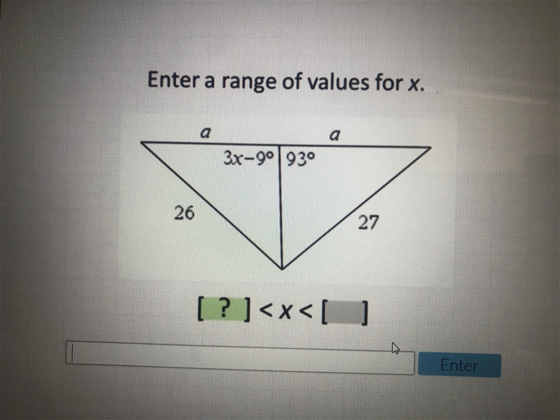 The range of values for x?-example-1