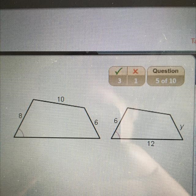 These polygons are similar find the value of Y. PLLZZZ HELP-example-1