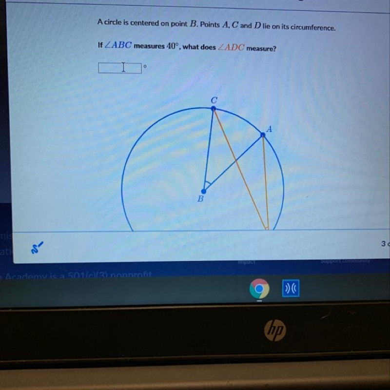 A circle is centered on point B. Points A, C and D lie on its circumference. Pro If-example-1