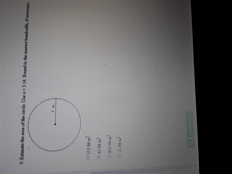 Estimate the area of the circle equal three decimal 14 round to the nearest hundredth-example-1