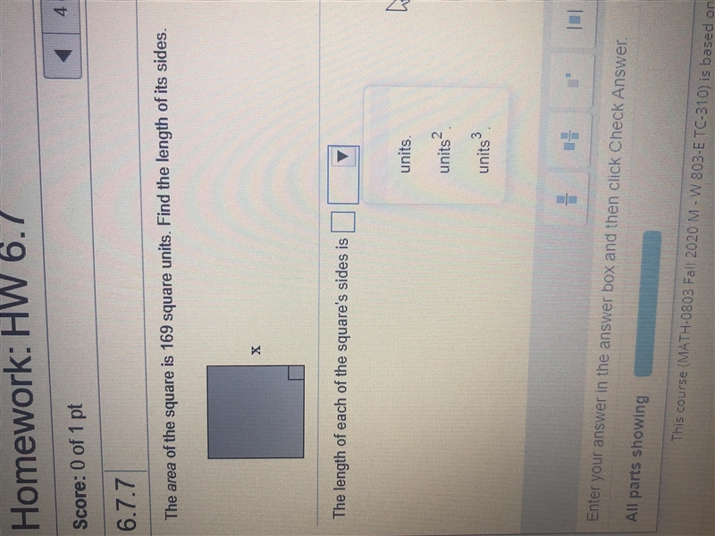 The area of the square please help!-example-1