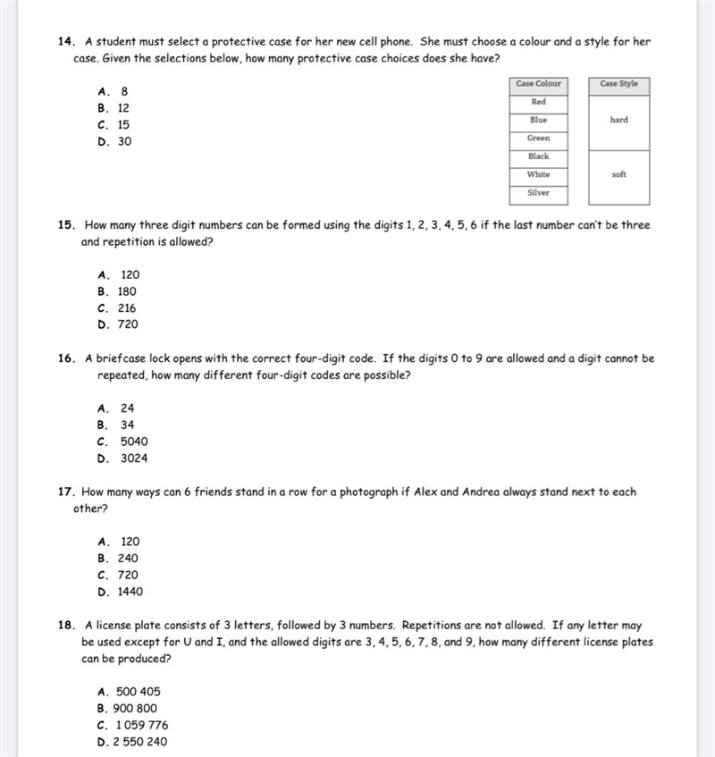 if you’re good with permutations in math 30 please help out with questions 14,15 and-example-1