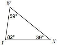 List the sides in order from the largest to the smallest. A. XY, YW, WX B. XY, WX-example-1