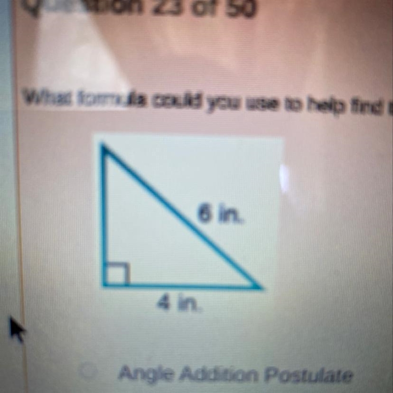 What formula could you use to help find the area of the given triangle?-example-1