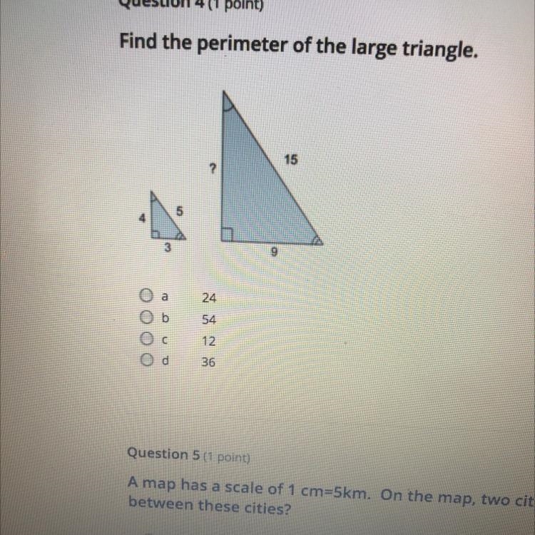 Find the perimeter of the large triangle-example-1