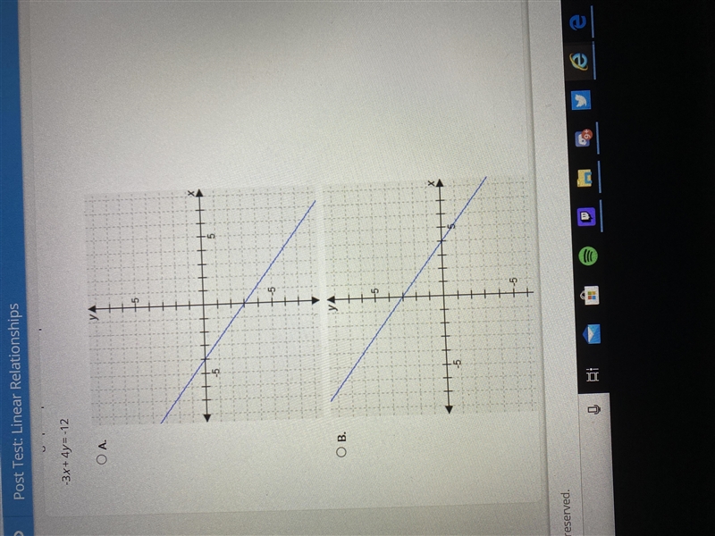 Which graph represents this equation-3x + 4y= -12-example-1