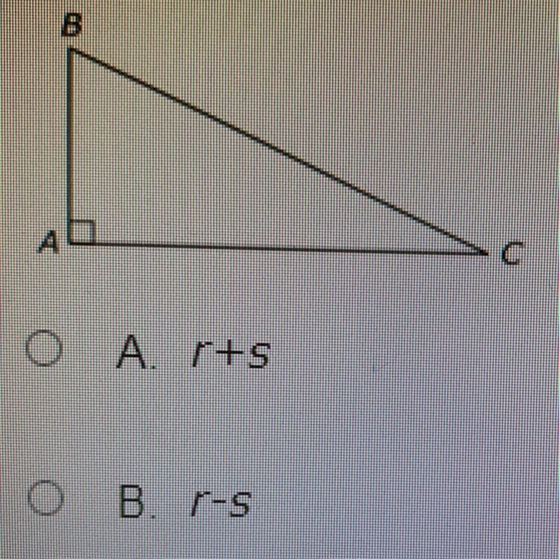 In right triangle ABC, m angle B ne m angle C Let sin B = r rand cos B = What is sin-example-1