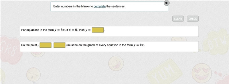 Enter numbers in the blanks to complete the sentences.-example-1