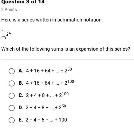 Here is a series written in summation notation: which of the following sums is an-example-1