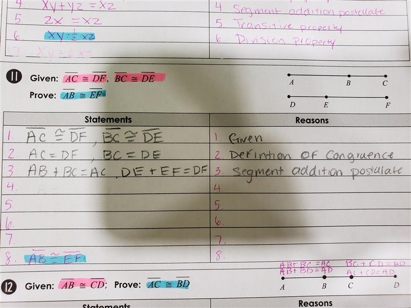 Given AC=DF,BC=DE Prove AB=EF-example-1