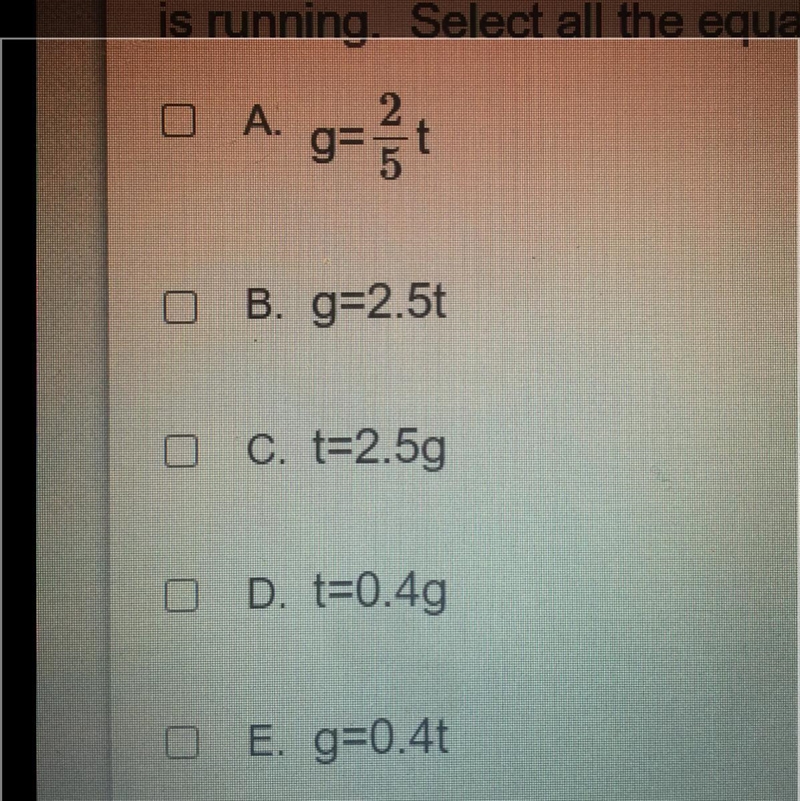 PLEASE HELP!!!!!! I AM BEING TIMED!!!! A garden hose fills a 2 gallon bucket in five-example-1