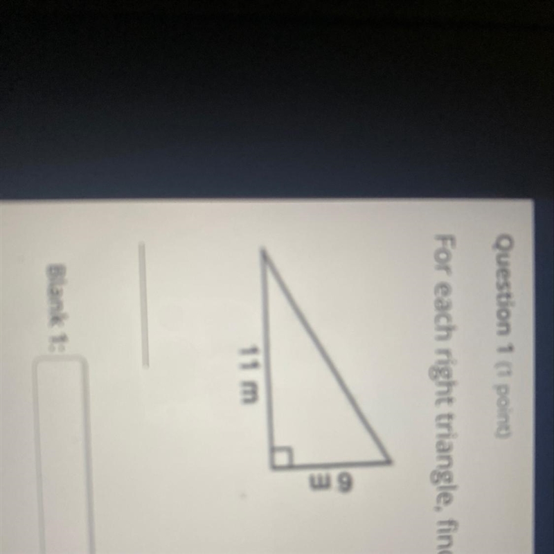 For each right triangle fine the length of the side that is not given. Round your-example-1