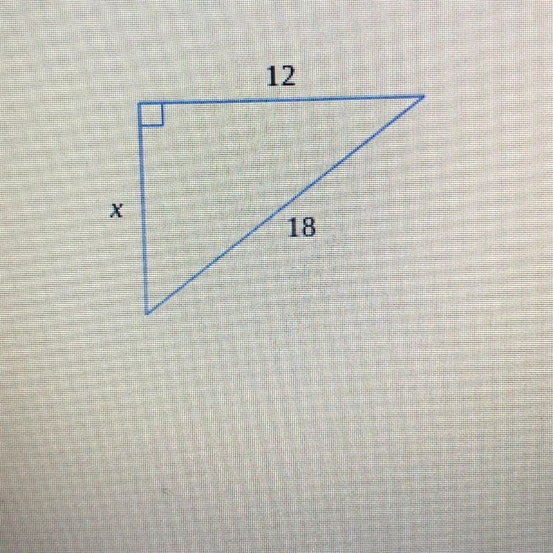 For the following right triangle, find the side length x. Round your answer to the-example-1