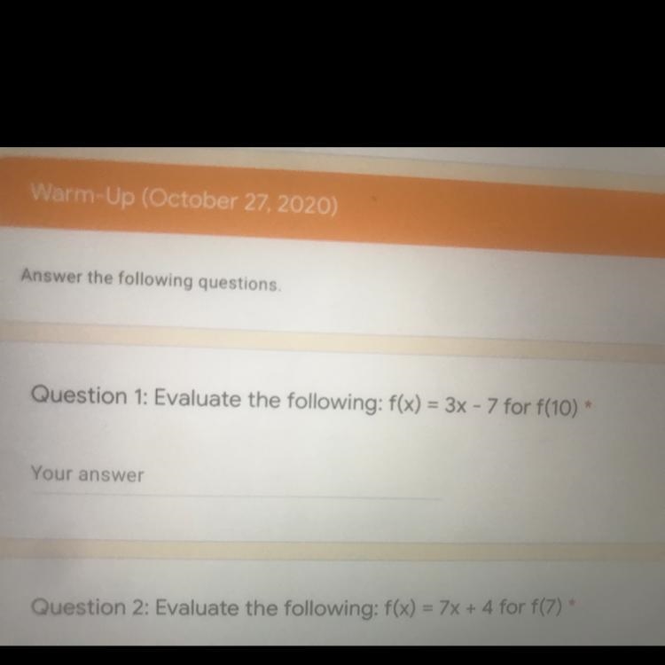 Evaluate the following question:f(x) = 3x - 7 for f(10)-example-1