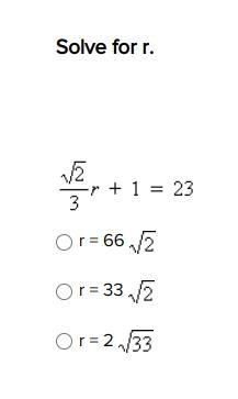 Solve for r. The radical equation is below.-example-1