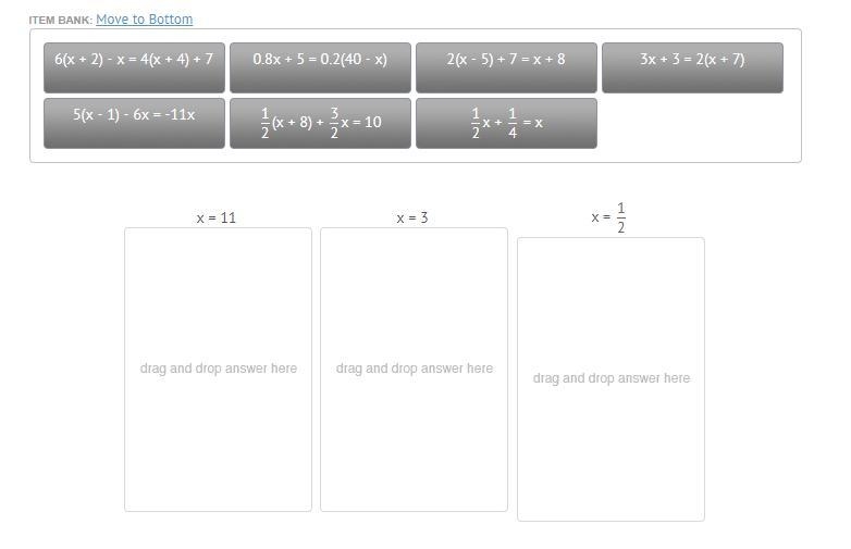 Solve Linear Equations Match each equation with the correct solution-example-1