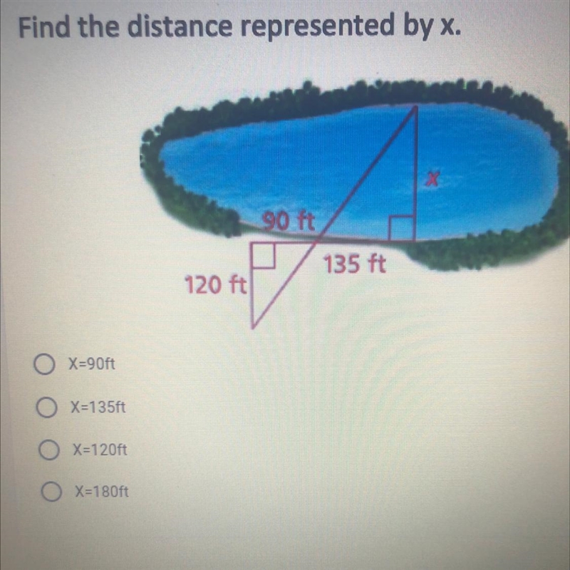 Find the distance represented by x-example-1