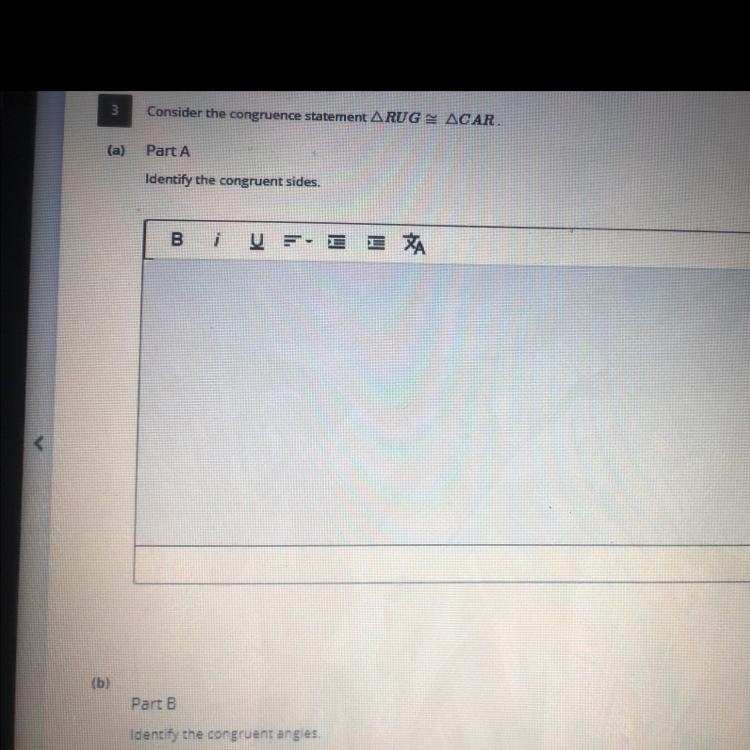 Plsss someone help me pls!!! PART B: identify congruent angles-example-1