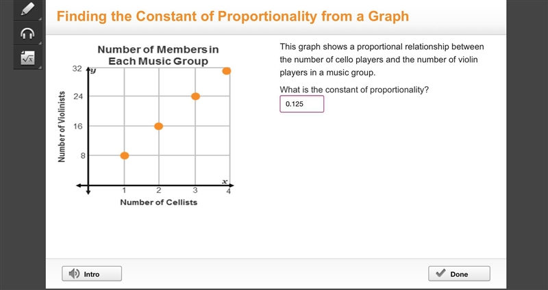 Finding the Constant of Proportionality from a Graph-example-1