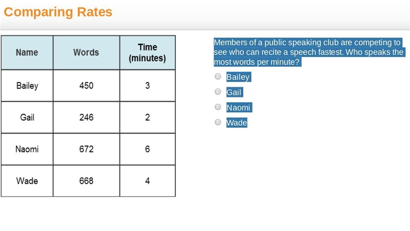 Members of a public speaking club are competing to see who can recite a speech fastest-example-1