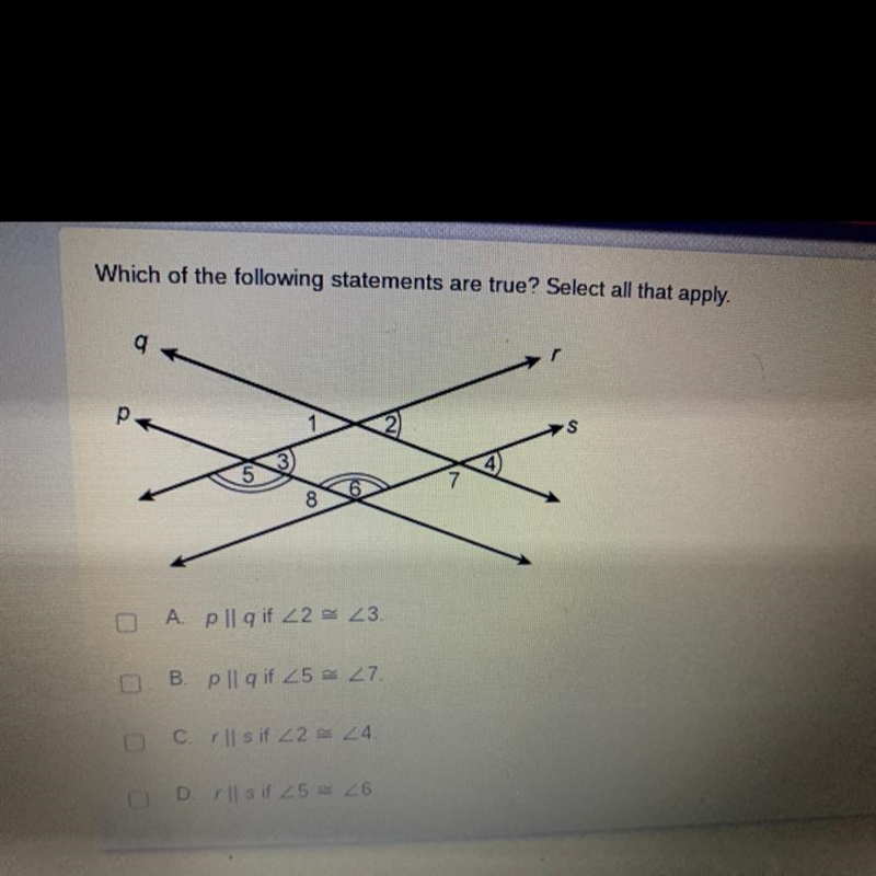 Which of the following statements are true? Select all that apply. HELP PLEASE!-example-1