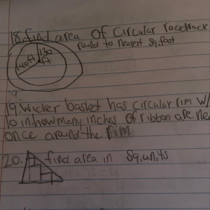 How do I find the area of the circular racetrack?-example-1