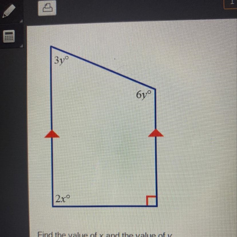 Find the value of x and the value of y A. X=20,y=45 B. X=45,y=20 C. X=60,y=120 D. X-example-1