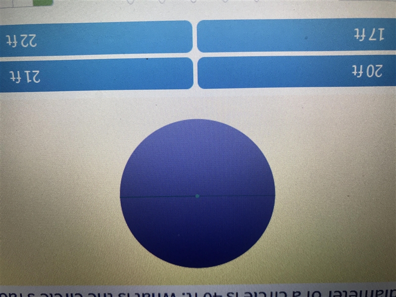 The diameter of the circle is 40ft what is the circle radius-example-1