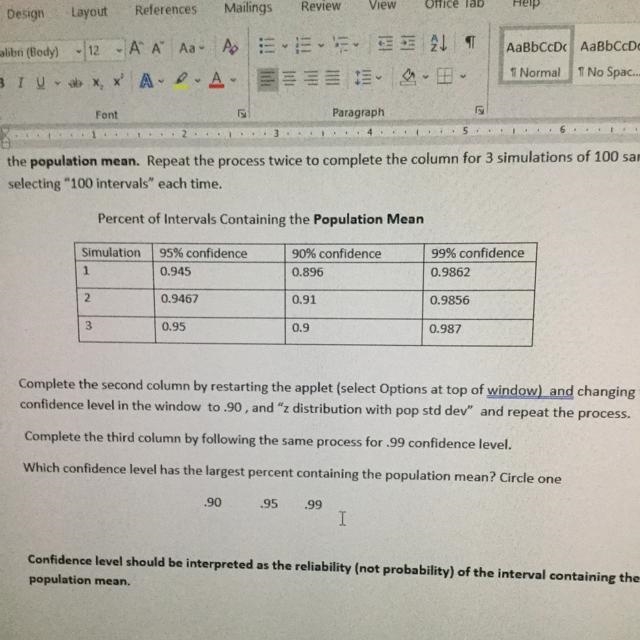 Please answer this question: Which confidence level has the largest percent containing-example-1