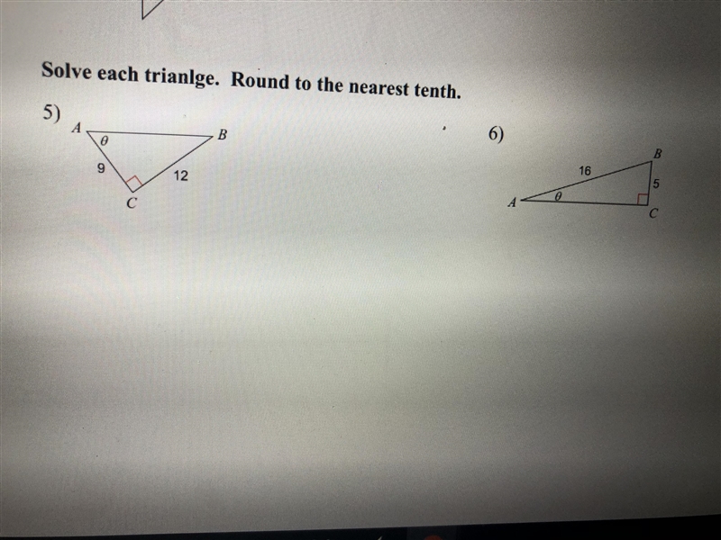 Solve each triangle. Round to the nearest tenth-example-1