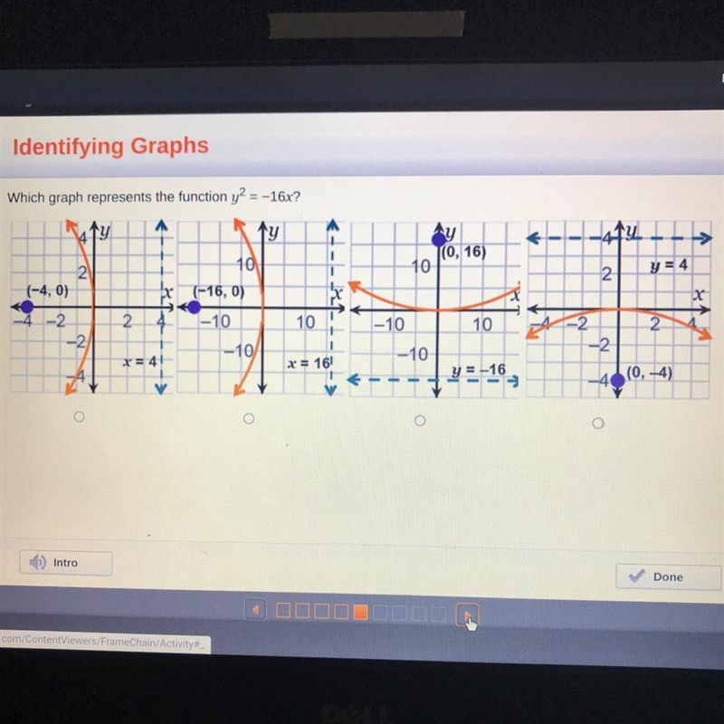 Which graph represents the function y2 = -16X?-example-1